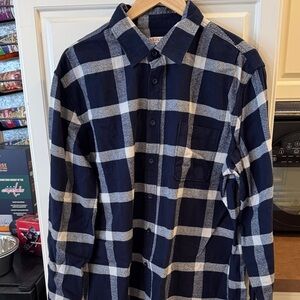 Merona Men’s Navy and White Checkered Shirt, XL